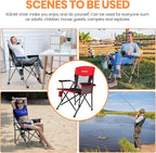 Camping Chair for Adults 350 LBS Support Camp Chair 2PCS with Breathable Mesh Back Fabric with Arm Rest Cup Holder and Portable Carrying Bag