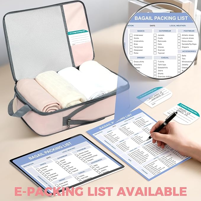 BAGAIL 6 Set/4 Set Lightweight Compression Packing Cubes for Travel, Anti-Tearing Expandable Organizer Bags for Suitcase