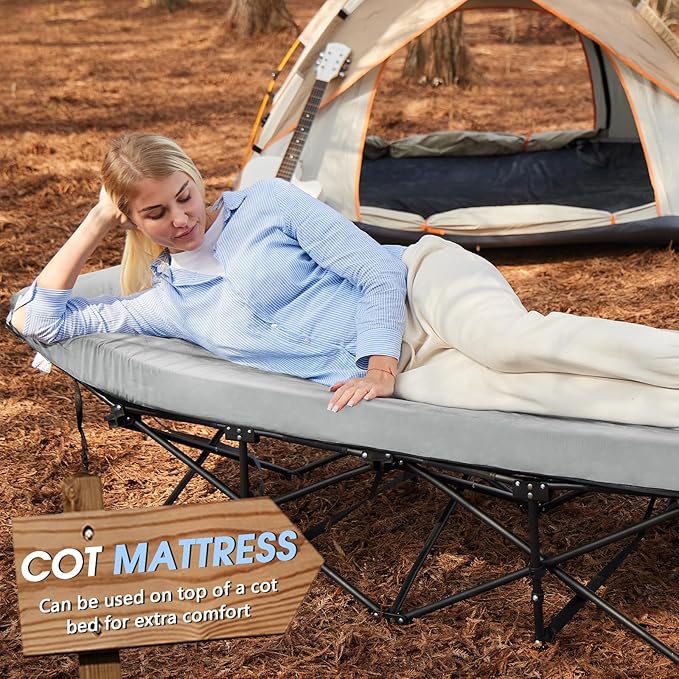 CYMULA Memory Foam Camping Mattress Pad,3inch Sleeping Pad for Camping,Non-Slip Bottom Floor Cot Car Mattress Bed with Retaining Portable Roll up Mattress Pad Mat for Travel Truck Guest Bed Tent