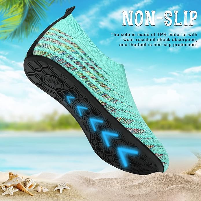 ANLUKE Womens Mens Water Shoes Barefoot Quick-Dry Aqua Socks for Beach Swim Surf Water Sport