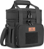 HSHRISH Xlarge Expandable Tactical Lunch Box for Adults, Durable Leakproof Insulated Lunch Cooler Bag for Men Work Office Outdoor Picnic Trips Camping, 36 Cans/22 L, Black