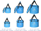 Premium Collapsible Bucket by Freegrace - Compact Portable Folding Water Container - Lightweight & Durable - Includes Handy Tool Mesh Pocket