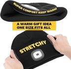 LED Beanie Hat with Light, USB Rechargeable LED Headlamp, Gifts for Men, Him, Husband, Boyfriend,Gifts for Dad, Husband, Father, Red