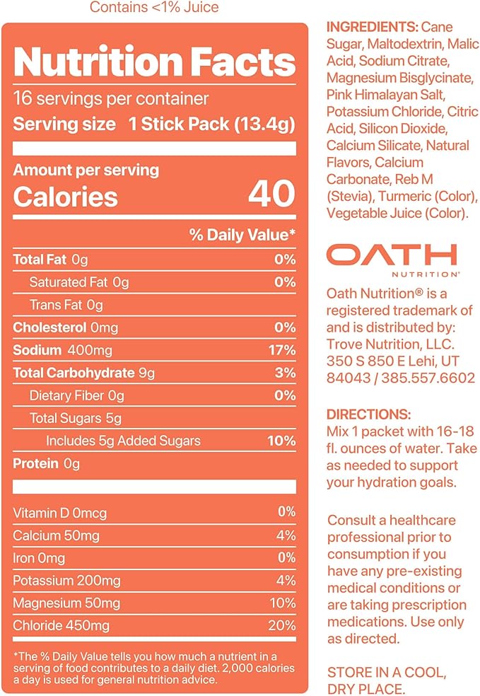 Hydration Electrolyte Powder, Complete Electrolyte Blend for Rapid Hydration and Muscle Support, 16 Single-Serve Packets, Peach Nectarine