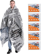 Emergency Blankets Mylar Thermal Blanket-(5 Pack) of Gigantic Space Blanket 82 * 64 in. Survival Blankets Heavy Duty Camping Gear,First Aid…