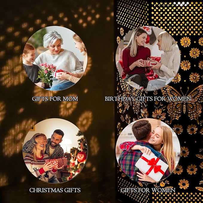 Birthday Gifts for Women Garden Decor Solar Lights Outdoor Butterfly, Butterflies Solar Lantern Outdoor Waterproof Outdoor Decoration for Outside, Yard, Lawn