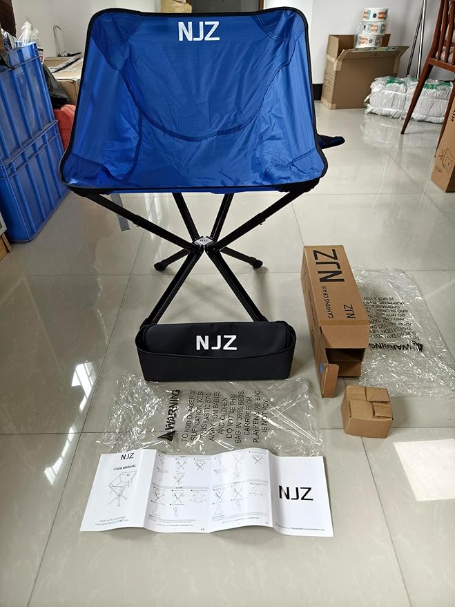 Portable Camping Chairs - 15s Setup & Compact 13" Fold - Backpacking Chair with Carry Bag, Camp Chair for Picnics, Fishing, Festival Sporting Events, Support 200 LBS - Blue