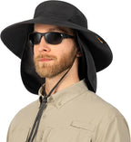 SUN CUBE Wide Brim Sun Hat Men Women, Fishing Hats Sun UV Protection, Mens Hiking Bucket Hat Safari Beach Boonie, UPF 50+