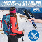 Covacure Trekking Poles Collapsible Hiking Poles - Aluminum Alloy 7075 Trekking Sticks with Quick Lock System, Telescopic, Collapsible, Ultralight for Hiking, Camping