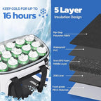 Maelstrom Cooler Bag, 30 Cans Beach Cooler, Large Leakproof Insulated Soft Cooler with Bottle Opener, Ice Chest, Portable Collapsible Cooler for Travel, Camping, Shopping