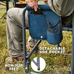 TIMBER RIDGE Aluminum Oversized Camping Chair, Lightweight Portable Directors Chair with Side Table Detachable Side Pocket for Outdoor Camping, Lawn, Picnic, Support 400lbs Blue 2 Pack