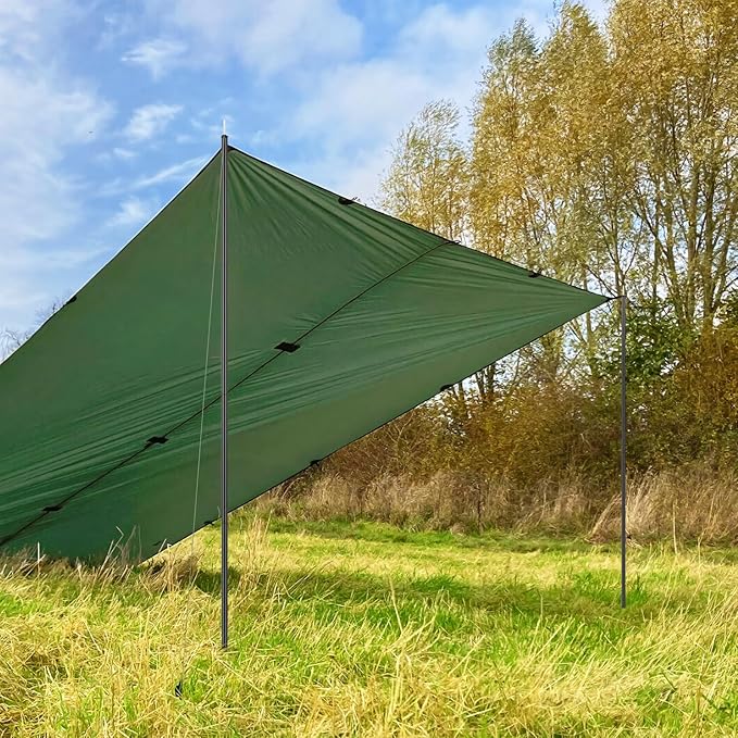 KOMCLUB Telescoping Tent Poles Tarp Poles 5-Section Adjustable Rods for Tent Fly and Tarps Lightweight Replacement Adjustable Tent Poles for Outdoor Sport Camping