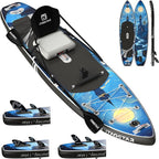 Novelty 11'6" x 35" Inflatable Stand Up Paddle Board with Seat- Stable SUP Board for Adults - Portable Paddleboard for Yoga, Surfing, Fishing - Includes Full Accessories Kit