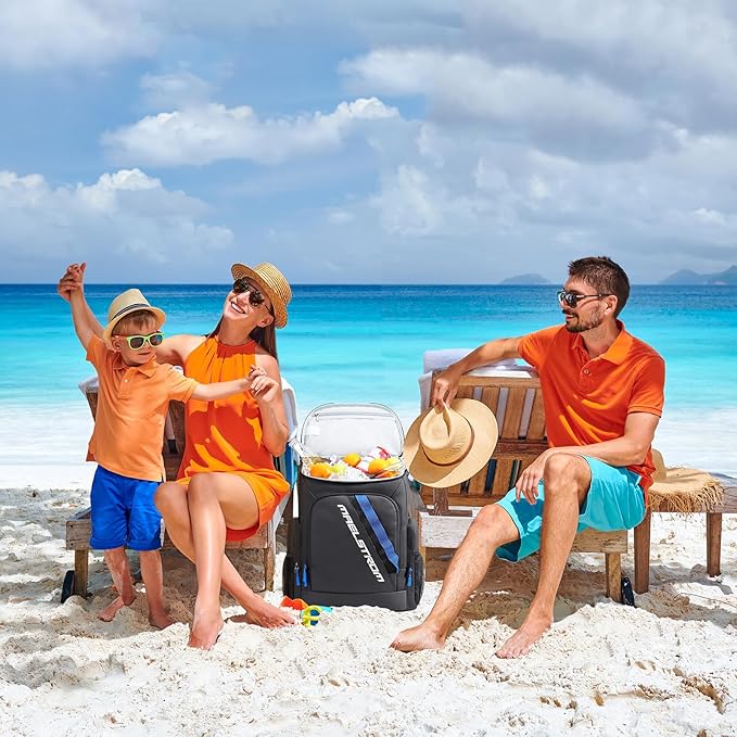 Maelstrom Backpack Cooler,36 Can Cooler Backpack,Soft Cooler Bag Insulated Leakproof,Lightweight Ice Chest Backpack,Travel Cooler Lunch Backpack for Camping,Hiking,Beach,Black