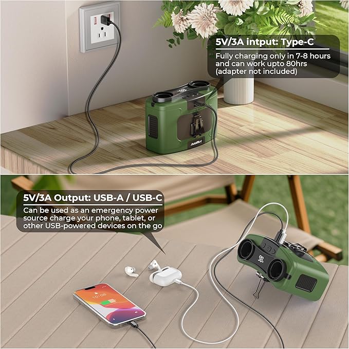 Portable Waist Fan, 20000mAh Battery Operated, Clip On Belt & Rechargeable, 10 Speeds 16000RPM Strong Airflow, Max 40H Working Time, Personal Shirt Fan for Outdoor Jobsite Camping Travel