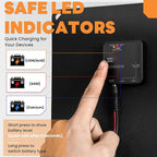 FieryRed 30W Folding Solar Battery Trickle Charger Maintainer, 2-in-1 Portable 12V Solar Trickle Charger with Built-in Charge Controller, Dual USB Fast Charging for Car Truck Boat Automotive Camping