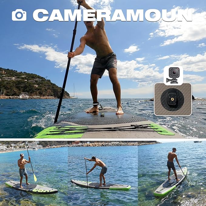 Inflatable Stand Up Paddle Board Includes Paddle, Dual Action Pump, and Accessories 11ft Lightweight iSUP, 33"*6" Wide Stable Design, Anti-Slip EVA Deck, Paddle Board for Adults