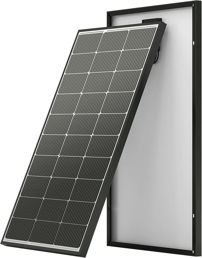 JJN 100 Watt Solar Panel, N-Type 16BB High Efficiency 12 Volt Solar Panels, 25% High Coversion Rate Solar Module PV Charge for Boat Rooftop Caravan and Other Off-Grid System