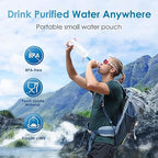 Waterdrop Gravity Water Filter Straw, Camping Water Filtration System, Water Purifier Survival for Travel, Backpacking and Emergency Preparedness, 1.5 gal Bag, 5 Stage Filtration, Pack of 2