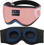 ZUMUSEN Bluetooth Sleep Headphones, 3D Wireless Music Eye Mask with Ultra-Thin Stereo Speakers, Adjustable Sleep Mask for Side Sleepers, Perfect for Travel, Meditation, Relaxation