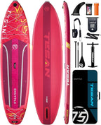 11'6x35'' Extra Wide Inflatable Paddle Board,All-Round Ultra Stable Stand Up Paddleboards with Plus Kits for 450lb/3 People/Family,Dual Bungees, Camera Mount, 100L Backpack, Dual-Action Pump