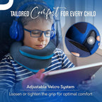 BCOZZY Kids Travel Neck Pillow (8-12 Y/O) – Patented Soft Child Pillow for Head & Chin Support in Car, Airplane, and Road Trip Sleeping. Adjustable Size. Carry Bag. Fully Washable. Medium, Navy