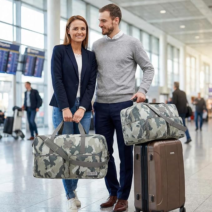 Lucky Travel Duffel Bags 115L, Gym Bag, Travel Bag & Large Duffle Bag for Men, Foldable Overnight Weekender Bags for Women & Men with Adjustable Shoulder Strap, Camo