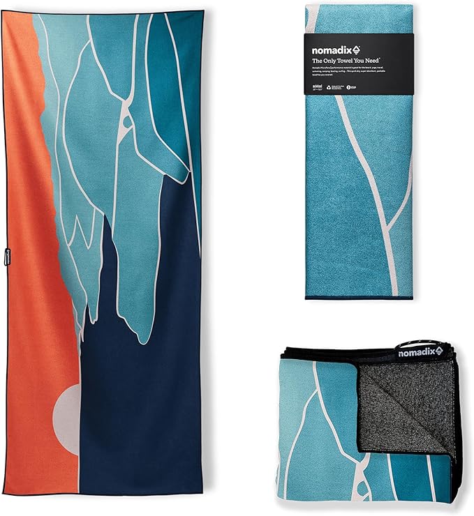 Nomadix Original Towel - Perfect for Beach, Pool, Travel, Camping, Yoga - Made with Recycled Materials - Super Absorbent - Sand Resistant - Big Sur - 72.5x30