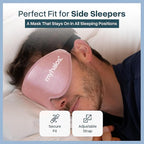 MyHalos® Sleep Mask - Eye Masks for Sleep - 100% Blackout Sleeping Mask for Women, Men & Side Sleepers - 3D Sleeping Eye Mask for Zero Pressure - Award Winning Design, Eyelash Friendly & Breathable