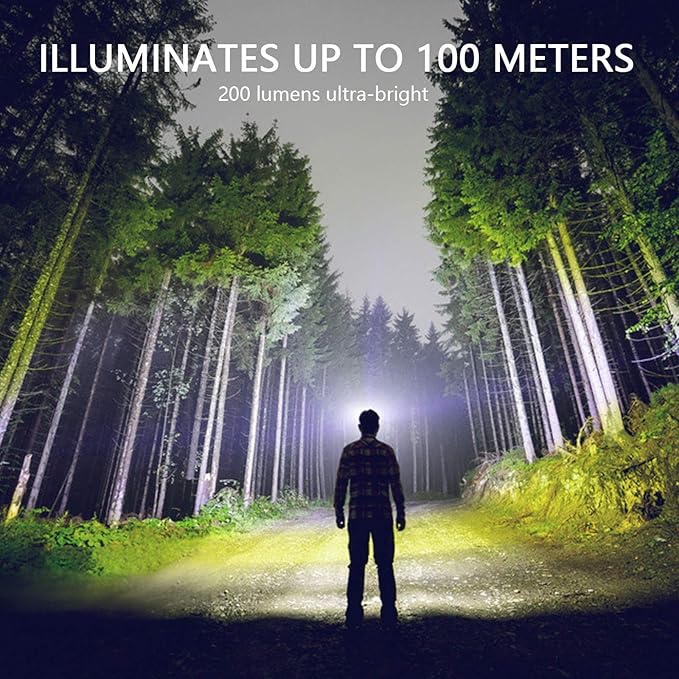 Vekkia Ultra Bright LED Headlamp Flashlight (2 Pack), White and Red Light Headlight with Adjustable Headband, IPX6 Waterproof Head Lamp for Outdoors,Camping,Running,Cycling,Hiking. Batteries Included