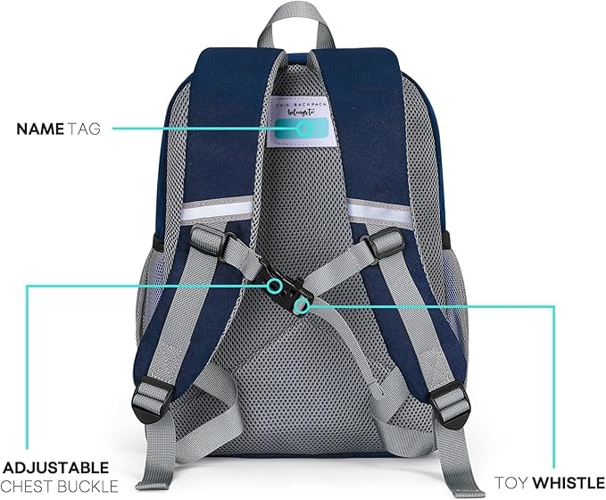 mibasies Toddler Backpack for Boys 2-4: Preschool Backpacks for Boys - Cute Kids Backpack