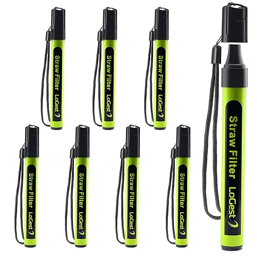 8 Pack Water Filter Straw - Water Purifying Device - Portable Personal Water Filtration Survival - for Emergency Kits Outdoor Activities and Hiking - Water Filter Camping Travel Survival Backpacking