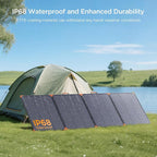 N-Type 16BB 350W Portable Solar Panel for Power Station,Hurricane Preparedness Items,43V Foldable Solar Charger 25% High Efficiency IP68 Waterproof 4 Reinforced Kickstands for Camping RV Trip