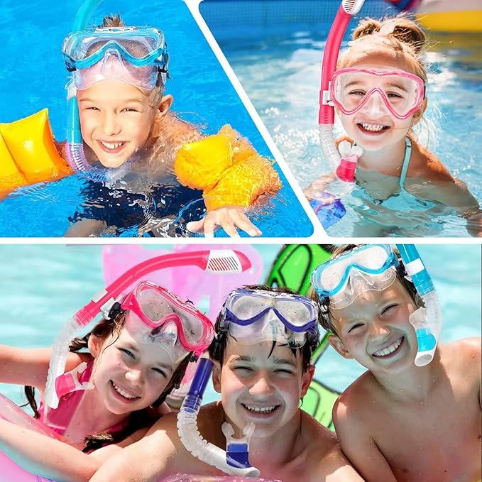Snorkeling Set for Kids, Full Dry Snorkeling Mask Set for Adults, Anti-Fog Protection, Unisex,HD Panoramic View, Snorkeling Gear for Kids 4-14 Age