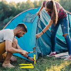 30 PCS Plastic Tent Stakes, 8.85 Inch Heavy Duty Plastic Canopy Stakes for Camping, Beach, Garden & Outdoor Decorations, Lightweight Rust-Proof Sand Anchors, Colorful Yard Inflatable Stakes (Yellow)