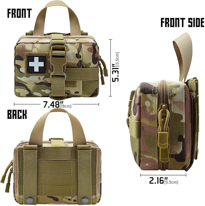 Upgrade Molle Rip Away Ifak Pouch, Tactical Small Belt First Aid Pouch Medical Utility EMT Pouch Only
