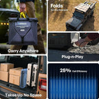 Renogy 200W Portable Solar Panel Blanket, 25% High Efficiency N-Type Foldable Solar Charger for Power Station, Lightweight 8-Fold Space Save, USB-A Type-C Output, For Camping, RV, Pickup Truck, Marine