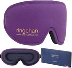 ringchan Full Blackout Sleep Mask for Meditation & Yoga – Soft, Skin-Friendly & Zero-Pressure on Eyelids – Ideal for Sleep, Travel & Relaxation – Deep Lavender Purple