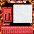 Jerify 24 Pack Fire Blanket for Home Emergency - 47 x 47 Inch Kitchen Fire Suppression, Fiberglass Flame Retardant Protection and Heat Insulation (Red)