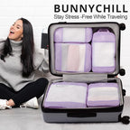 Expandable Compression Packing Cubes for Suitcases,6 Set Lightweight Compressible Travel Packing Organizer for Carry on Suitcase,Organizer Bags Set as Travel Essentials for Women