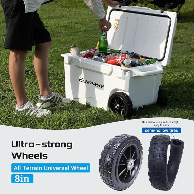 EchoSmile 25/30/35/40/60/75 Quart Rotomolded Cooler, Built to Stand up to The Rigors of The Journey