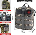 Survival First Aid Kit, MOLLE Medical Pouch Tactical First Aid Kit for Home, Car, Hiking, Travel, Camping, Grey