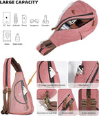 KL928 Canvas Sling Bag - Small Crossbody Backpack Shoulder Casual Daypack Rucksack for Men Women(Large Version)