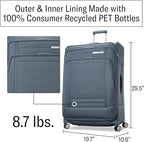 Samsonite UpLIFT Lightweight Large Checked Softside Luggage with Spinner Wheels - Expandable - Airline-Approved, Polyester Soft Suitcase for Ultra Light Travel - Elemental Blue