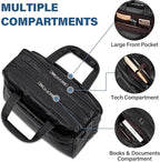 seyfocnia Leather Laptop Bag, Men's 15.6 Inche 17.3 Inche Messenger Briefcase Business Satchel Computer Handbag Shoulder Bag