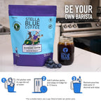Stella Blue Cold Brew Coffee Packets, Blueberry Muffin, Medium Roast Ground Coffee, Blueberry, Warm Cinnamon and Brown Sugar Notes, 100% Arabica, 6 Brew Packets, Makes 24 Bold Cups