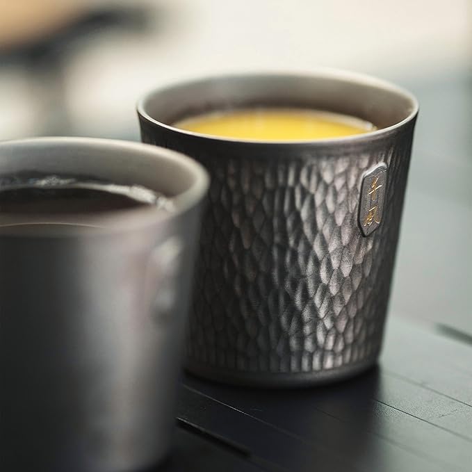 Titanium Camping Mug, Double Wall 300ml/10 oz Outdoor Cup, Anti-scald Camping Coffee Water Mug for Outdoor Hiking Backpacking