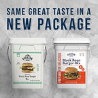 Augason Farms Black Bean Burger Mix 4-Gallon Pail, Certified Gluten Free, Emergency Food Supply, Everyday Meals, 215 Servings