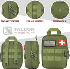 200 Pieces First Aid Kit IFAK Survival Kit Molle System Compatible Pouch, Emergency Kit Gift for Men, Dad, Husband, for Outdoor, Camping, Hunting, Hiking, Home, Earthquake, Disasters