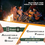 EverBrite Headlamp, 5 Pack Kids Headlamp with Red Light and Memory Function, Head Lamp for Adults and Kids with 5 Modes, Bright Headlamps for Camping, Running, Batteries Included